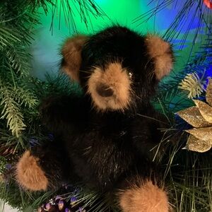 Vintage Mink Rare Bear 1982 Black and Brown Plush Teddy Bear